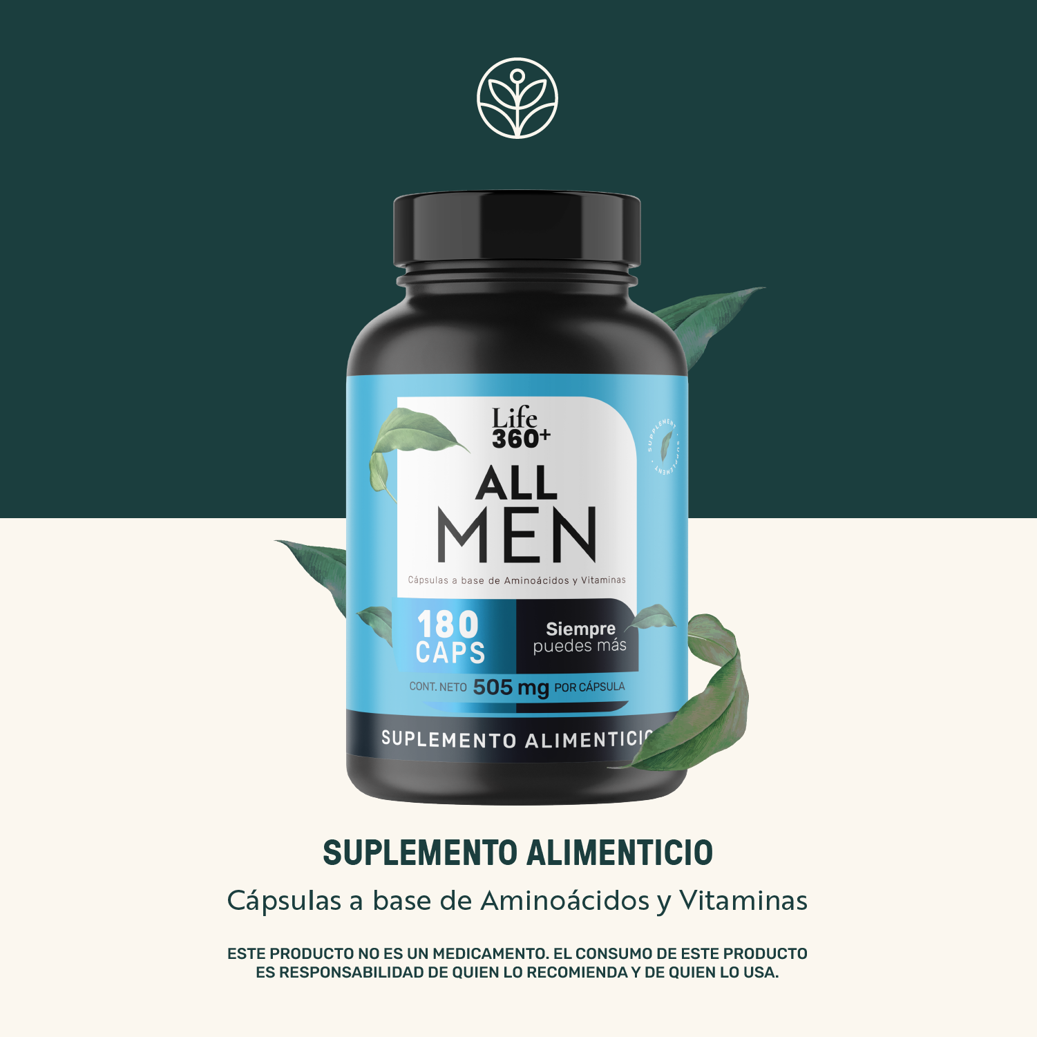 Foto 2 | Life 360+ All Men 180 Cápsulas Aminoácidos Y Vitaminas