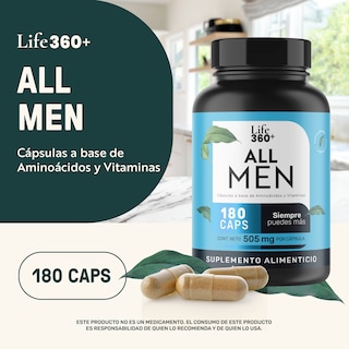 Foto 4 | Life 360+ All Men 180 Cápsulas Aminoácidos Y Vitaminas