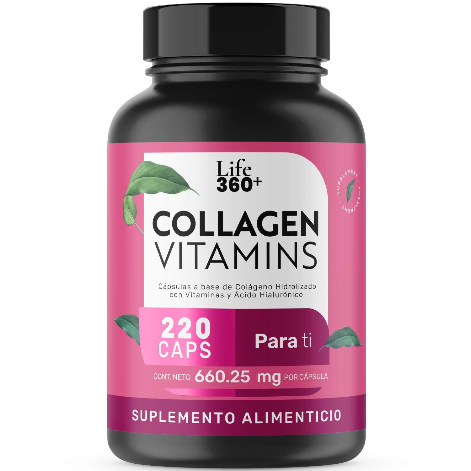 Foto 2 pulgar | Life 360+ Collagen Vitamins 220 Caps Colágeno Y Vitaminas