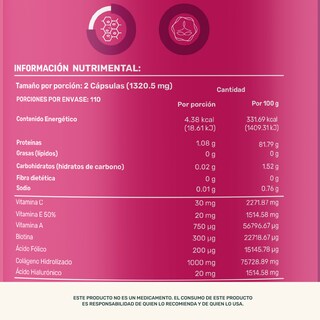 Foto 5 | Life 360+ Collagen Vitamins 220 Caps Colágeno Y Vitaminas