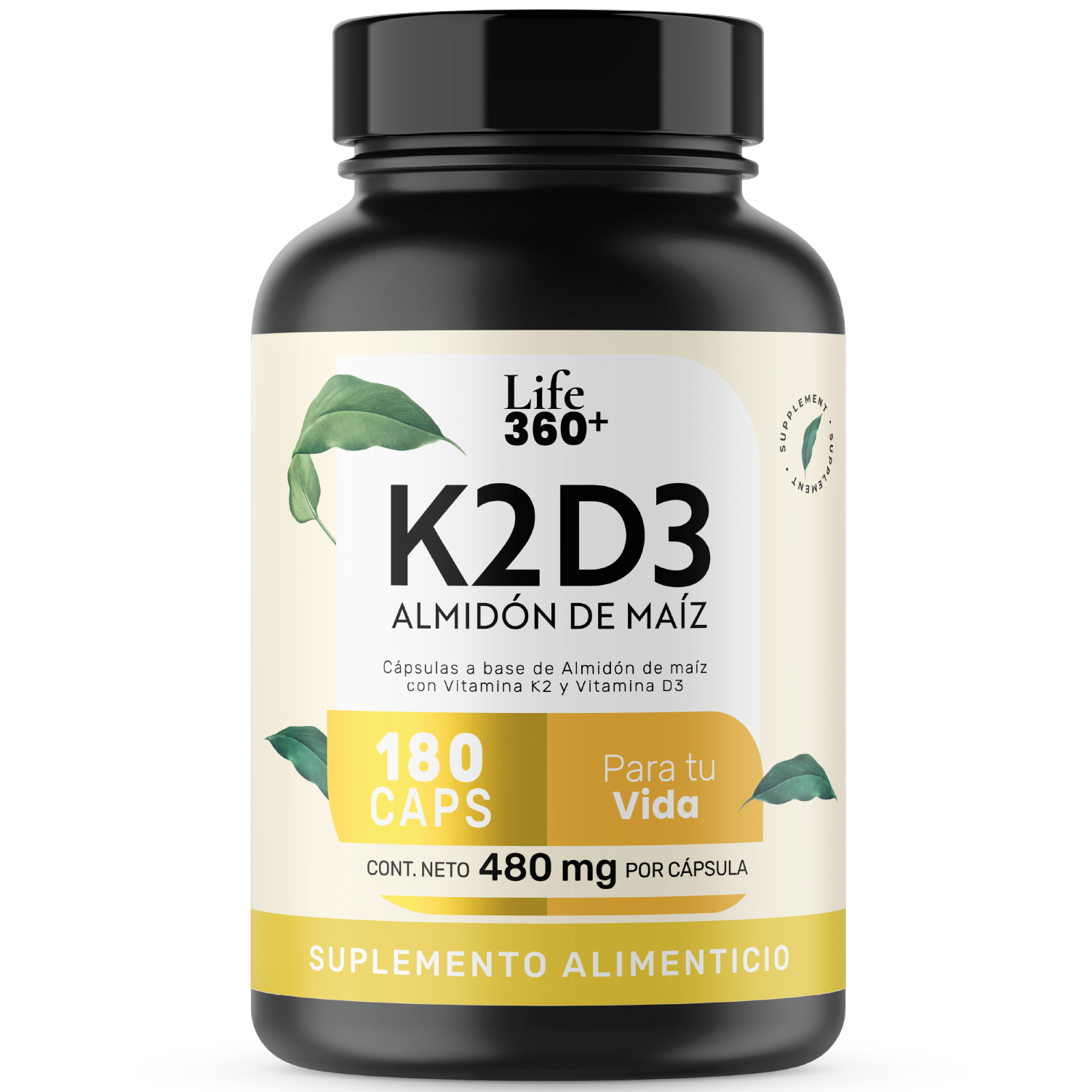 Foto 2 pulgar | Life 360+ K2d3 Almidón De Maíz 180 Caps Con Vitamina K2 Y D3