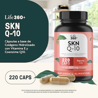 Foto 4 | Life 360+ Skn Q10 220 Caps Colágeno Hidrolizado Coenzima Q10