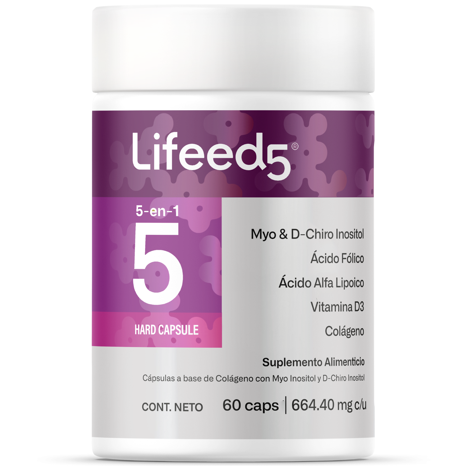 Foto 1 | Lifeed 5 Inositol 60 Cápsulas Myo Inositol D-chiro