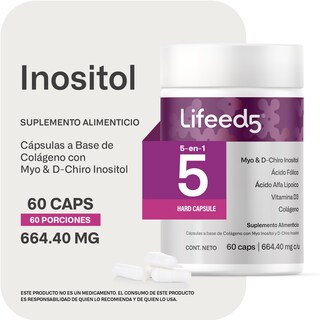 Foto 2 | Lifeed 5 Inositol 60 Cápsulas Myo Inositol D-chiro