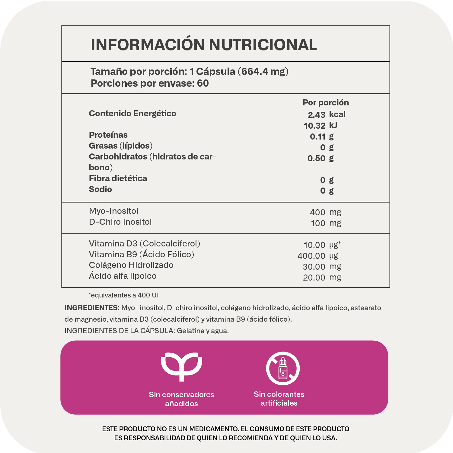 Foto 4 pulgar | Lifeed 5 Inositol 60 Cápsulas Myo Inositol D-chiro