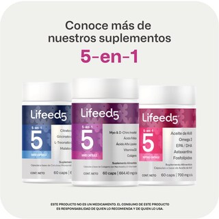 Foto 7 | Lifeed 5 Inositol 60 Cápsulas Myo Inositol D-chiro