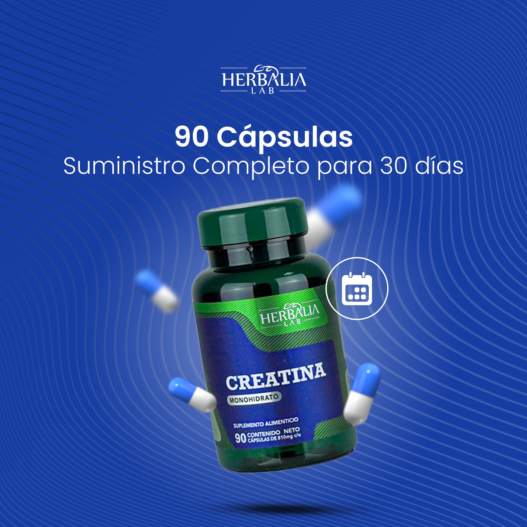 Foto 8 | Herbalia Lab Creatina Monohidratada En Cápsulas | Suplemento Para Rendimiento Deportivo Y Fuerza - 90 Cápsulas