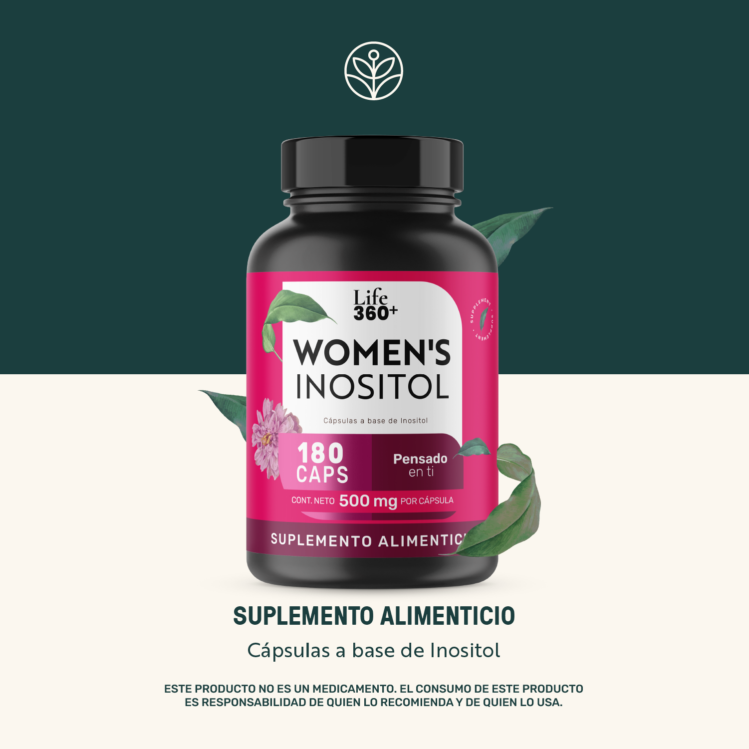 Foto 3 pulgar | Life 360+ Women´s Inositol 180 Cápsulas A Base De Inositol