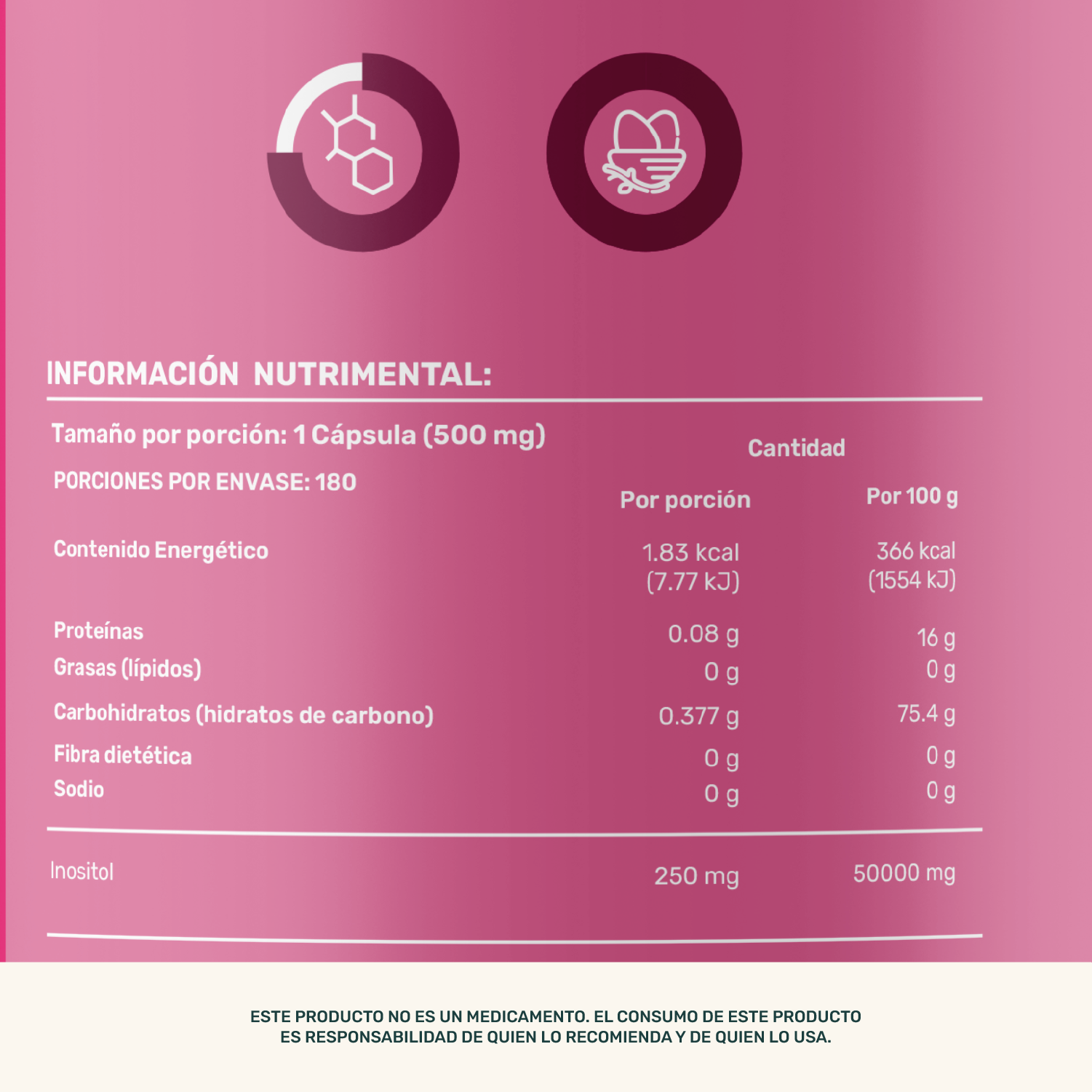 Foto 6 pulgar | Life 360+ Women´s Inositol 180 Cápsulas A Base De Inositol