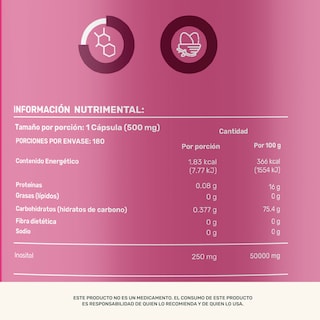 Foto 5 | Life 360+ Women´s Inositol 180 Cápsulas A Base De Inositol