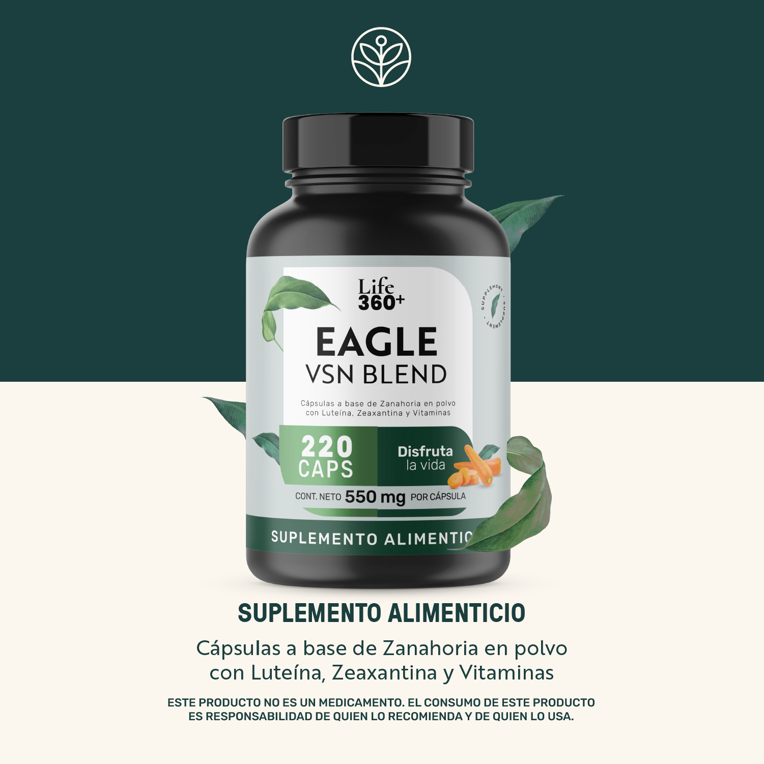 Foto 3 pulgar | Life360+ Eagle Vsn Blend 220 Caps Luteína Y Vitaminas