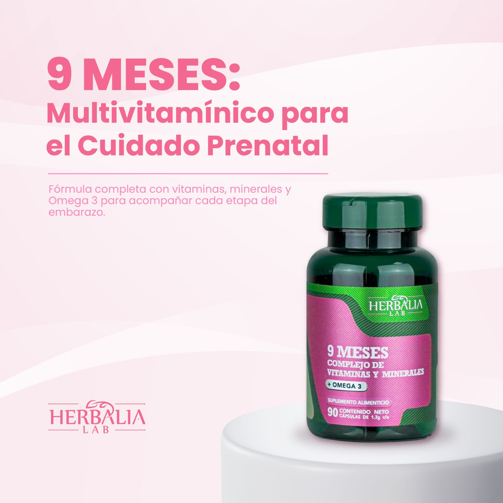 Foto 5 pulgar | Suplemento Alimenticio Herbalia Lab 9 Meses Multivitamínico para Embarazadas con Omega 3 Ácido Fólico Calcio y Vita