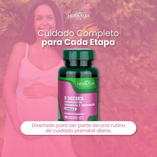 Foto 5 | Suplemento Alimenticio Herbalia Lab 9 Meses Multivitamínico para Embarazadas con Omega 3 Ácido Fólico Calcio y Vita