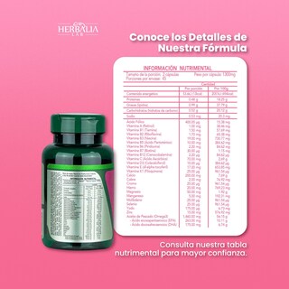Foto 6 | Suplemento Alimenticio Herbalia Lab 9 Meses Multivitamínico para Embarazadas con Omega 3 Ácido Fólico Calcio y Vita