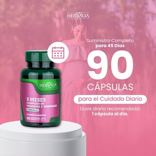 Foto 7 | Suplemento Alimenticio Herbalia Lab 9 Meses Multivitamínico para Embarazadas con Omega 3 Ácido Fólico Calcio y Vita