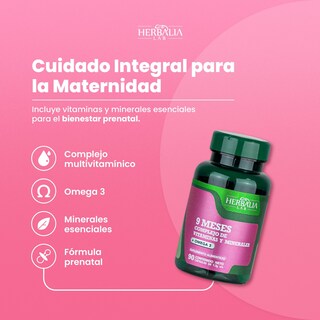 Foto 8 | Suplemento Alimenticio Herbalia Lab 9 Meses Multivitamínico para Embarazadas con Omega 3 Ácido Fólico Calcio y Vita