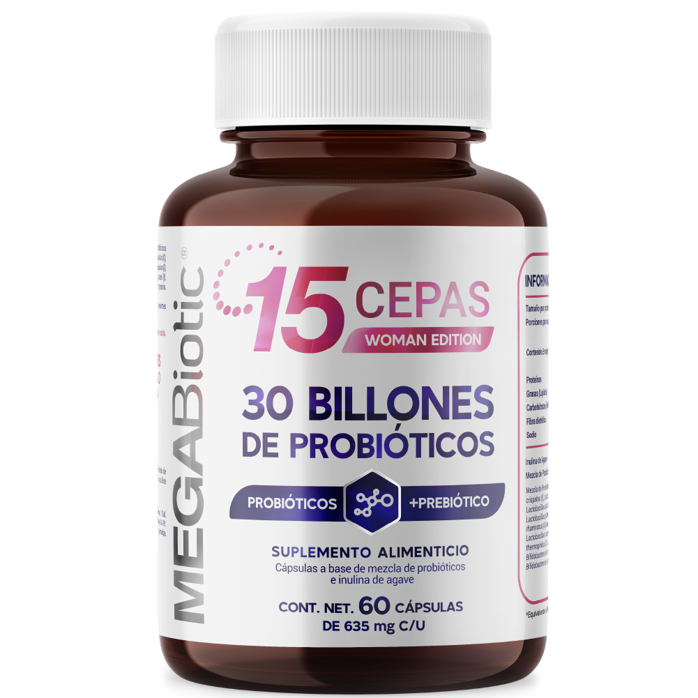 Megabiotic 15 Cepas 30 Billones Probióticos 60 Cápsulas