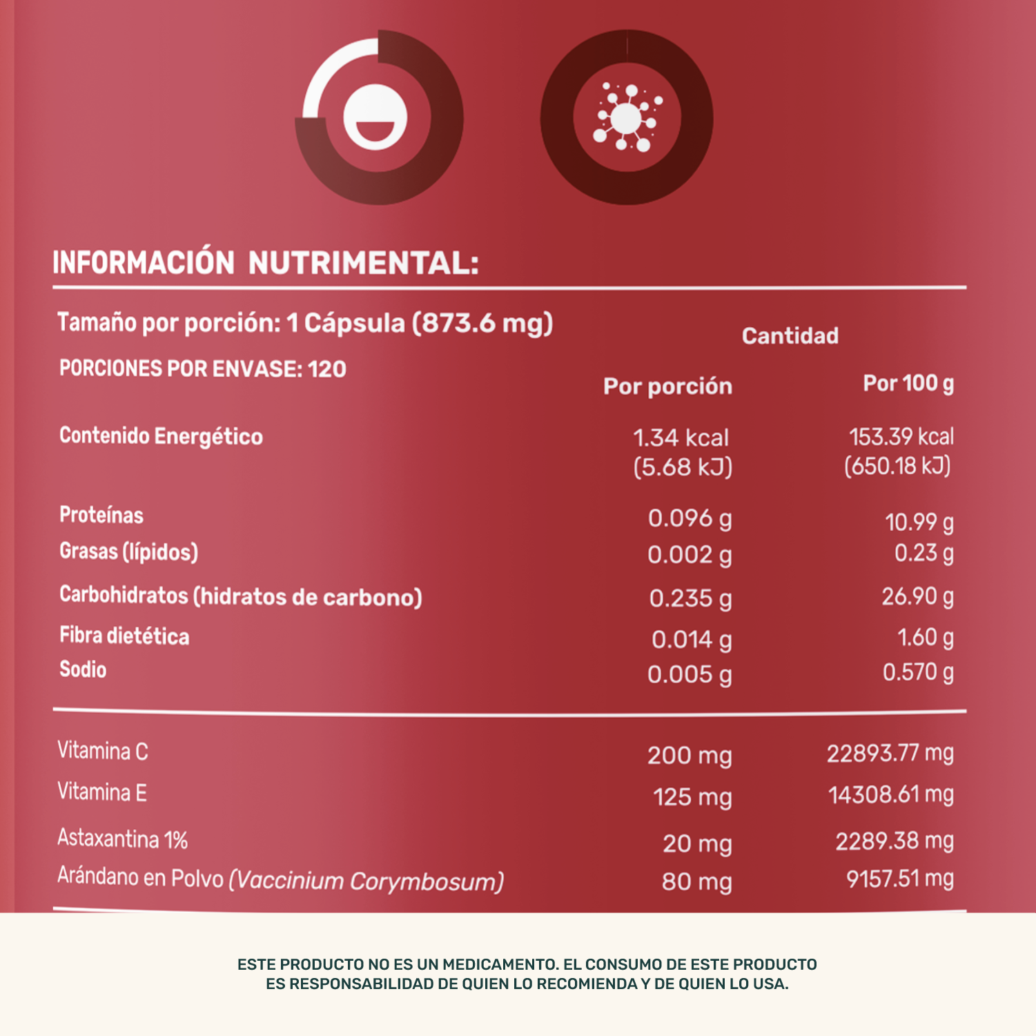 Foto 5 | Life 360+ Antiox Mix 120 Caps Arándano, Vitamina C Y E
