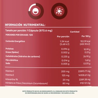 Foto 5 | Life 360+ Antiox Mix 120 Caps Arándano, Vitamina C Y E