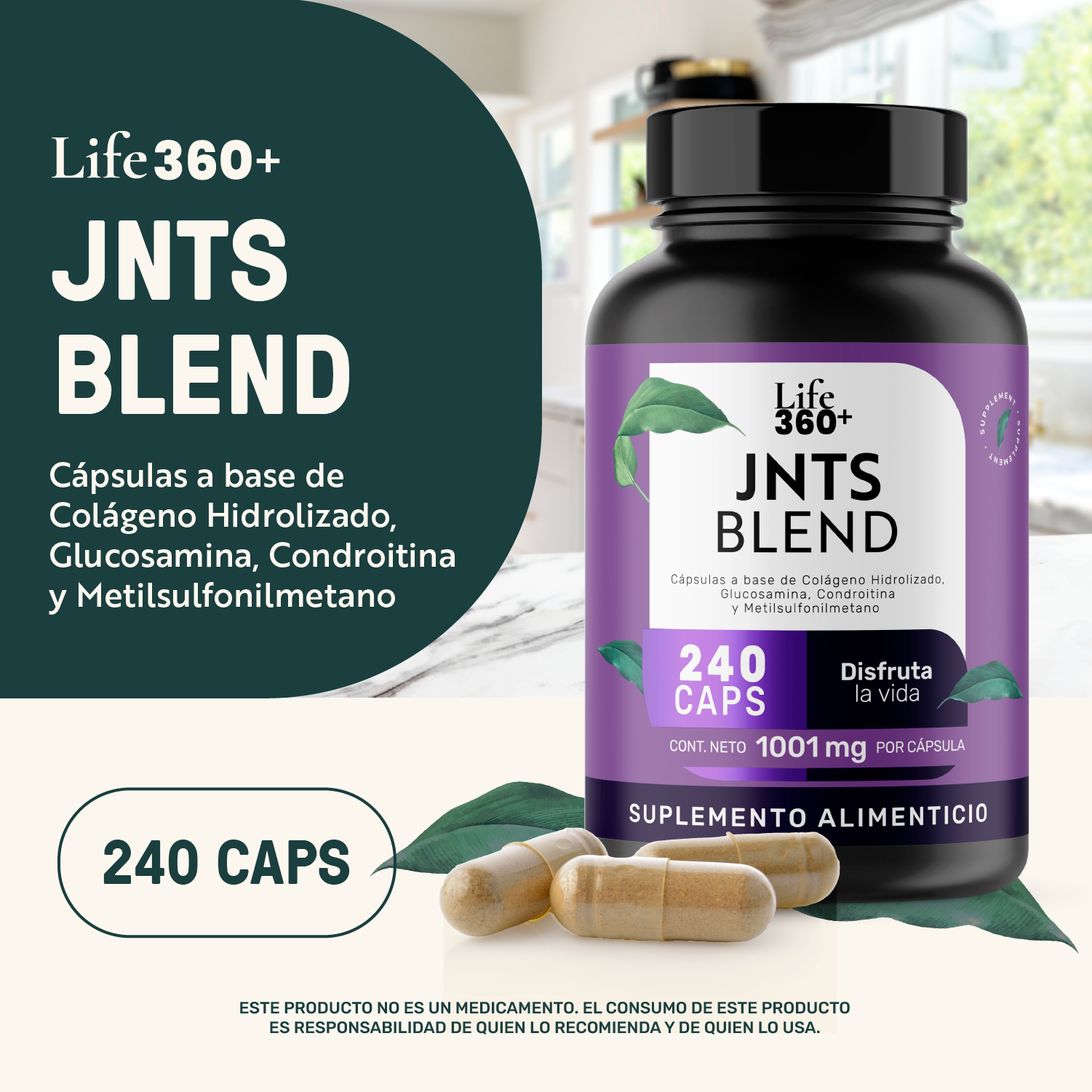 Foto 5 pulgar | Life 360+ Jtns Blend 240 Cápsulas Glucosamina Condroitina
