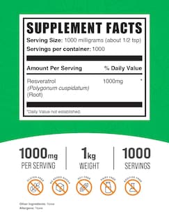 Foto 2 | Suplemento Bulksupplements Resveratrol 1000 Mg 1 Kg - Venta Internacional