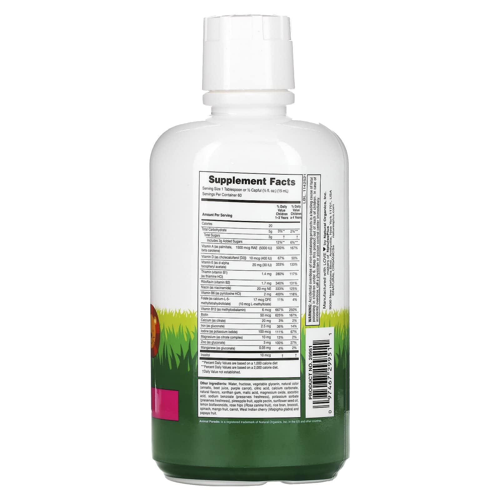 Foto 3 pulgar | Multivitamínico Líquido Nature's Plus Animal Parade 887 Ml - Venta Internacional.