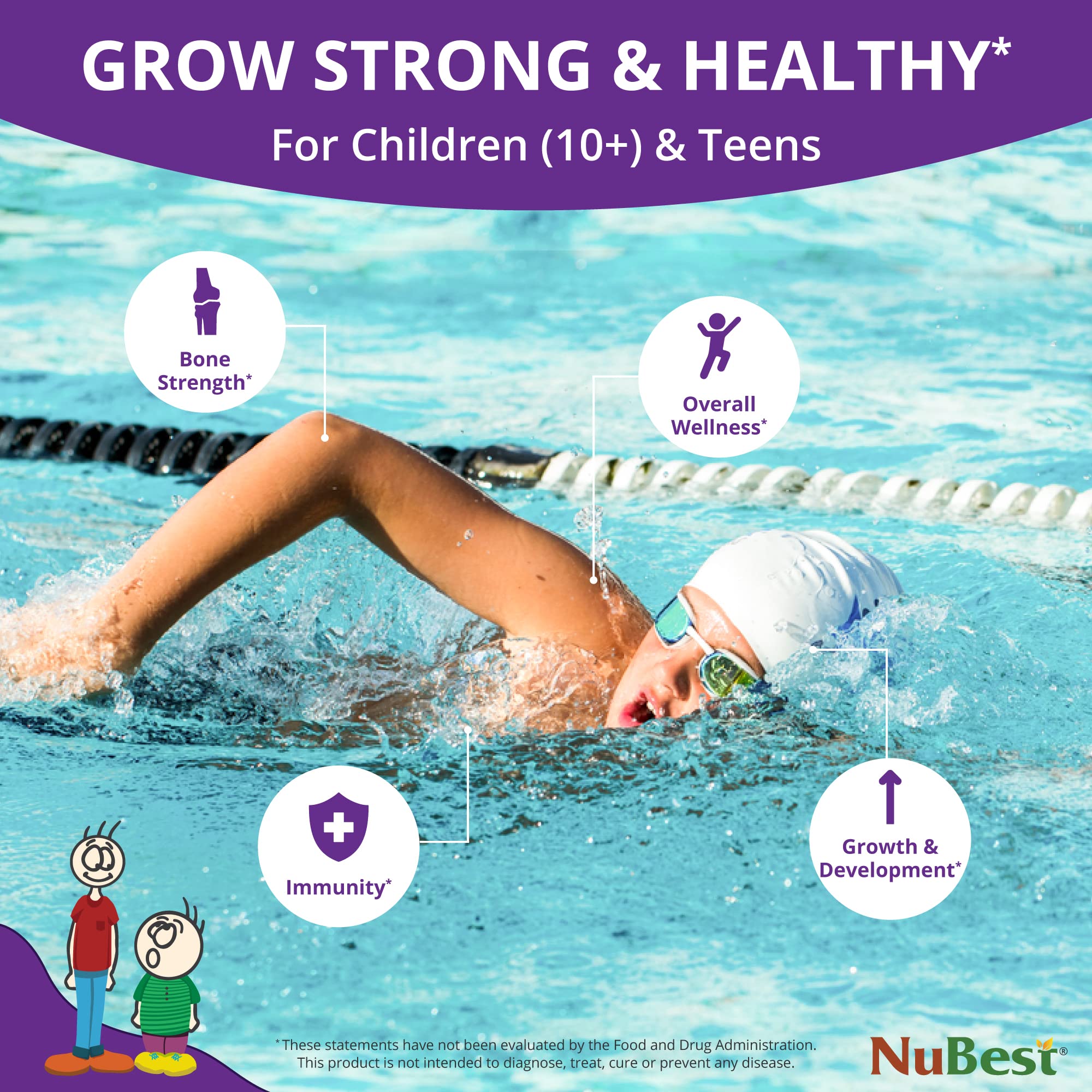 Foto 5 pulgar | Suplemento De Crecimiento En Altura Nubest Tall 10+ Para Niños Mayores De 10 Años - Venta Internacional.