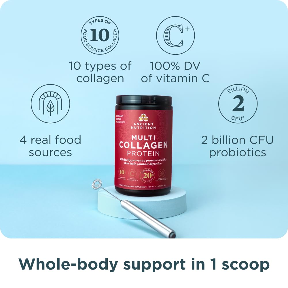 Foto 4 pulgar | Proteína De Colágeno En Polvo Ancient Nutrition Con Probióticos, 40 Dosis - Venta Internacional.