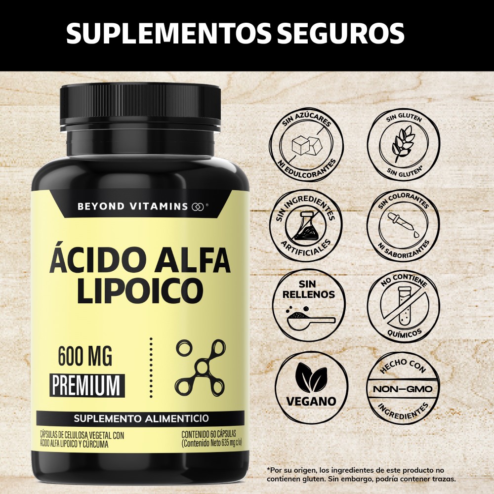 Foto 3 pulgar | Suplemento Alimenticio Beyond Vitamins Ácido Alfa Lipóico (ala) 600mg 60 Cápsulas