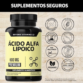 Foto 2 | Suplemento Alimenticio Beyond Vitamins Ácido Alfa Lipóico (ala) 600mg 60 Cápsulas