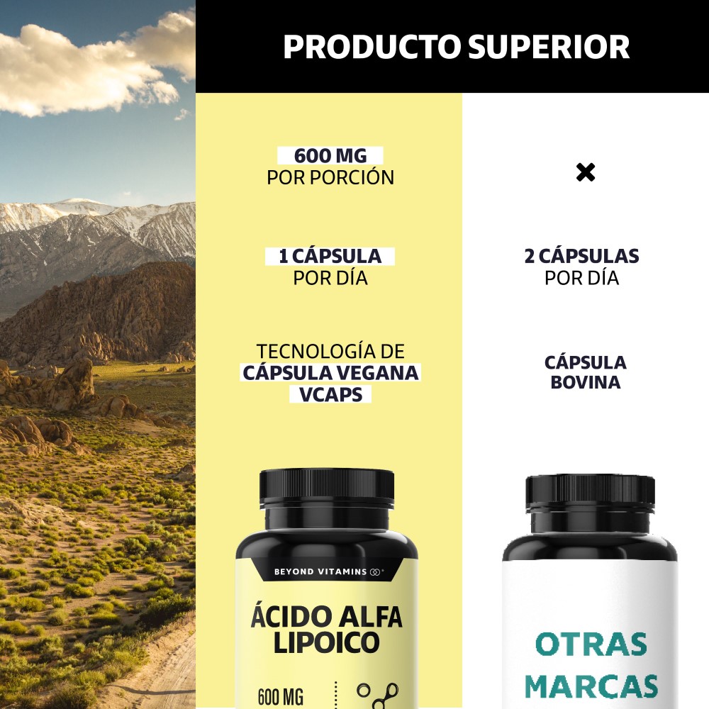 Foto 4 pulgar | Suplemento Alimenticio Beyond Vitamins Ácido Alfa Lipóico (ala) 600mg 60 Cápsulas