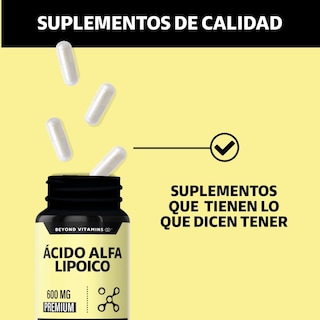Foto 4 | Suplemento Alimenticio Beyond Vitamins Ácido Alfa Lipóico (ala) 600mg 60 Cápsulas
