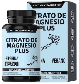 Foto 1 | Suplemento Alimenticio Beyond Vitamins Citrato De Magnesio Plus Potenciado Con Piperina 60 Cápsulas