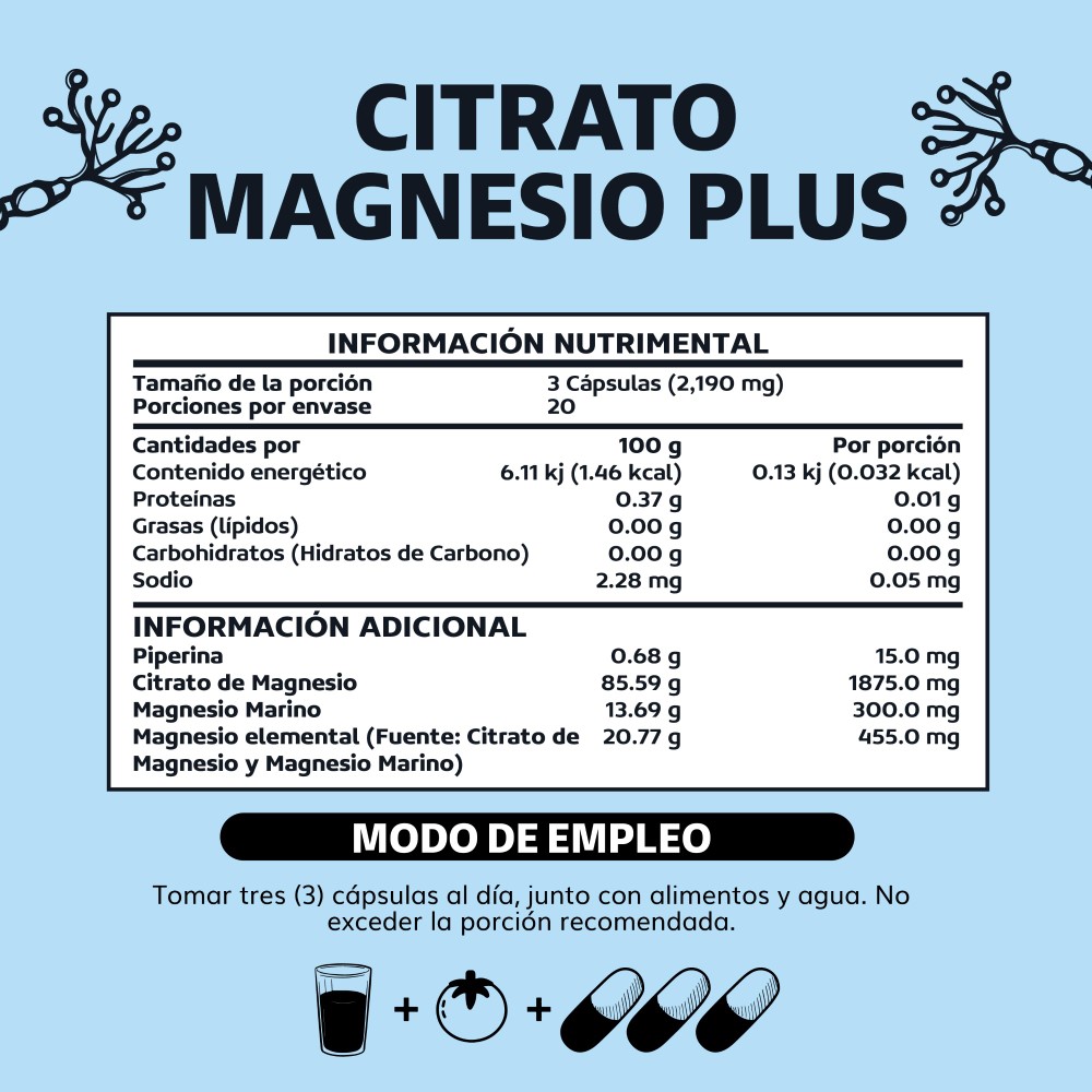 Foto 7 pulgar | Suplemento Alimenticio Beyond Vitamins Citrato De Magnesio Plus Potenciado Con Piperina 60 Cápsulas