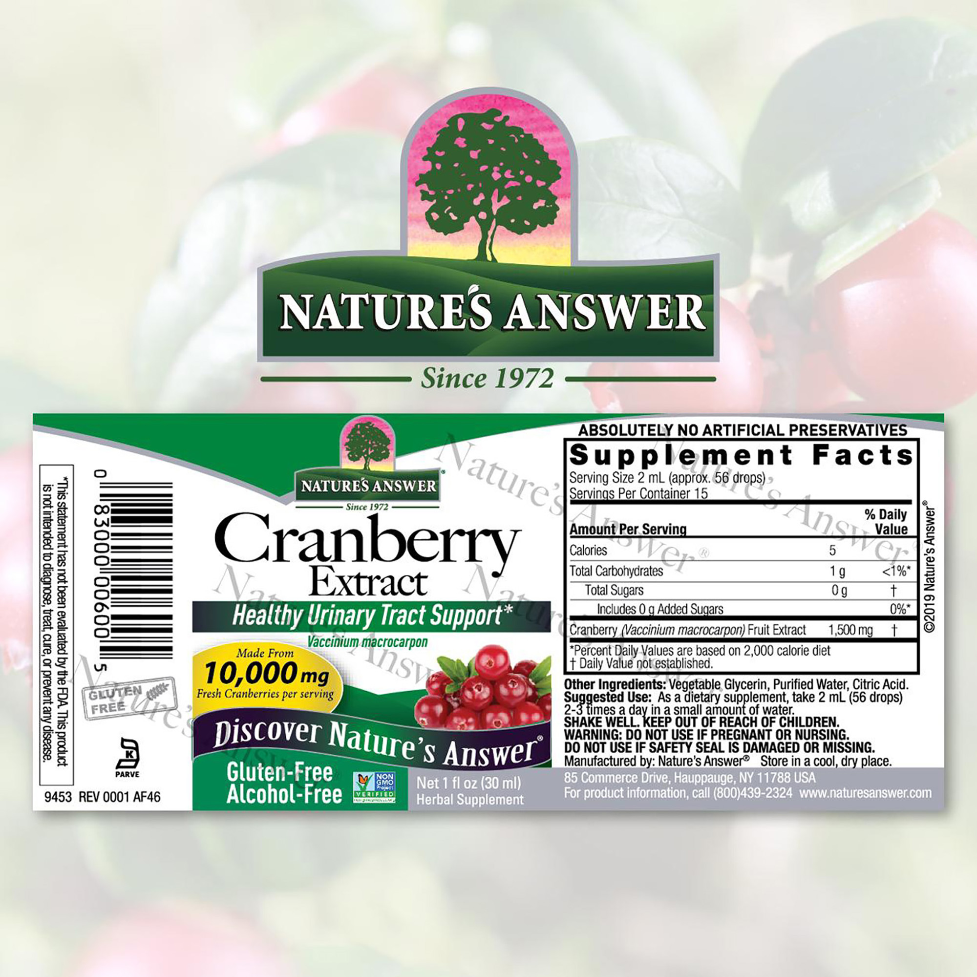 Foto 3 pulgar | Suplemento Nature's Answer: Extracto De Arándano, 30 Ml, 10000 Mg - Venta Internacional.