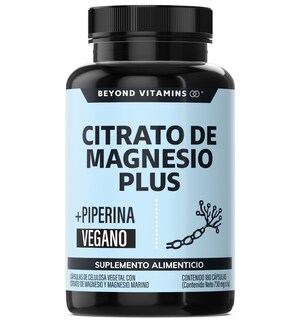 Foto 1 | Suplemento Alimenticio Beyond Vitamins Citrato De Magnesio Plus Potenciado Con Piperina 180 Cápsulas