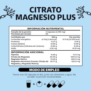 Foto 6 | Suplemento Alimenticio Beyond Vitamins Citrato De Magnesio Plus Potenciado Con Piperina 180 Cápsulas