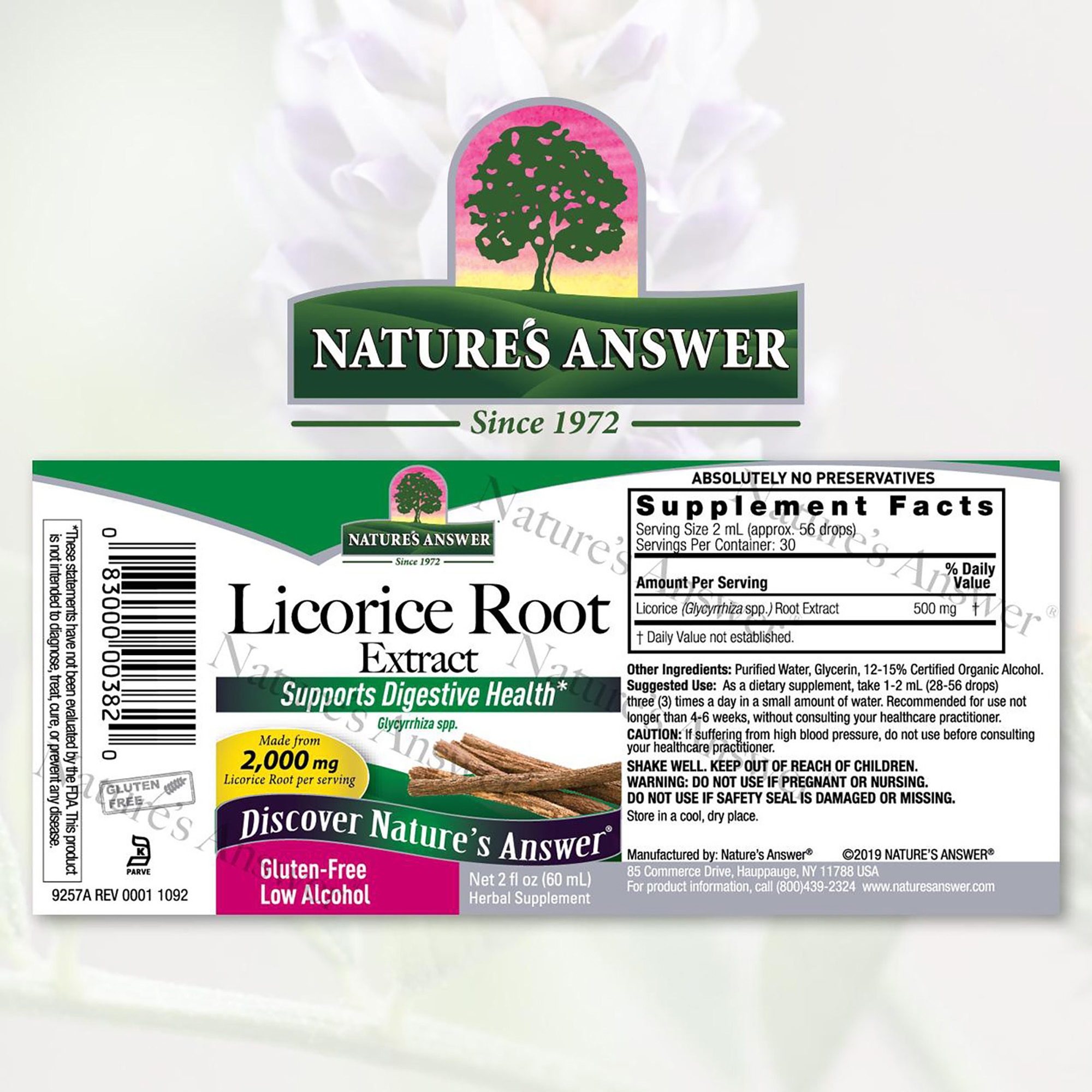 Foto 2 | Suplemento Nature's Answer: Raíz De Regaliz, 2000 Mg, 60 Ml - Venta Internacional.