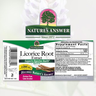 Foto 2 | Suplemento Nature's Answer: Raíz De Regaliz, 2000 Mg, 60 Ml - Venta Internacional.
