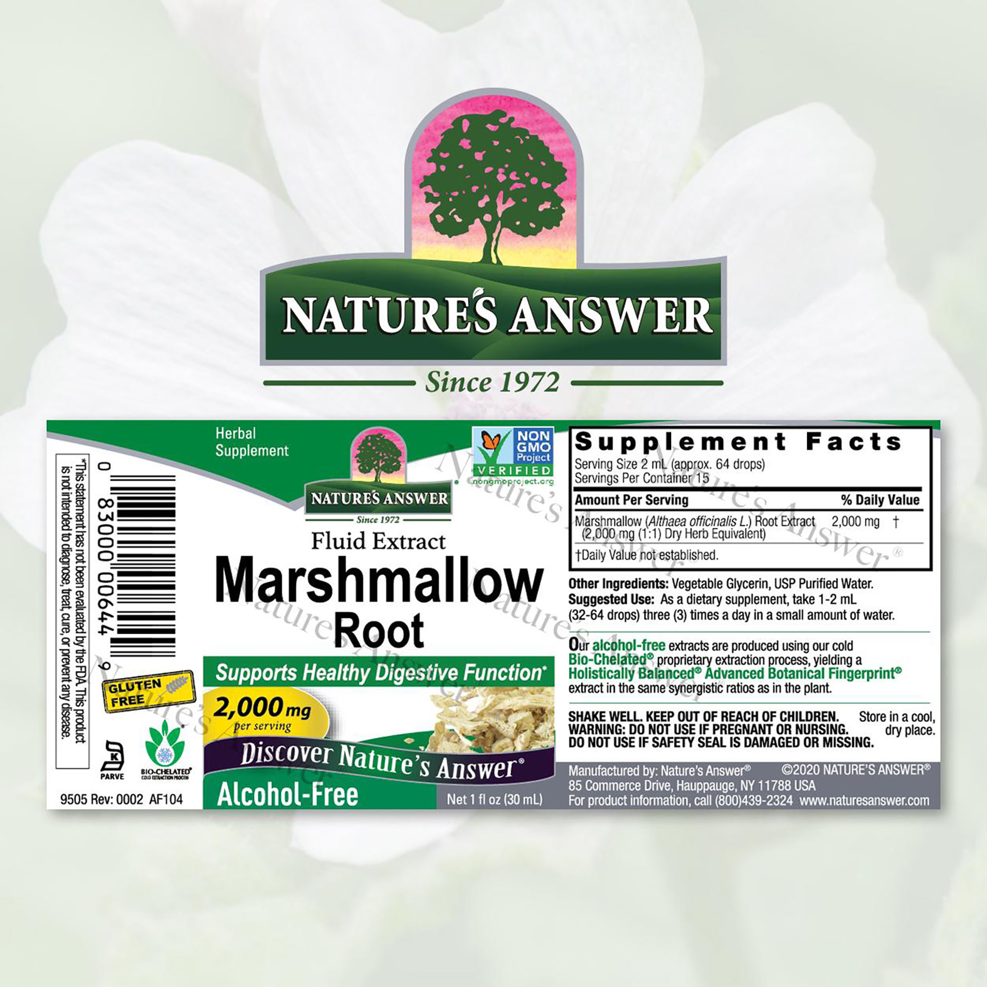 Foto 3 pulgar | Suplemento Nature's Answer De Raíz De Malvavisco Af 2000 Mg 30 Ml - Venta Internacional.