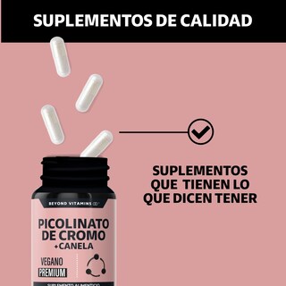 Foto 4 | Suplemento Alimenticio Beyond Vitamins Picolinato De Cromo Con Canela 60 Cápsulas