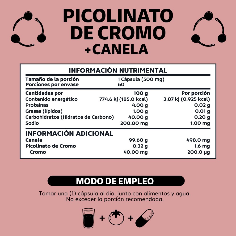 Foto 7 pulgar | Suplemento Alimenticio Beyond Vitamins Picolinato De Cromo Con Canela 60 Cápsulas