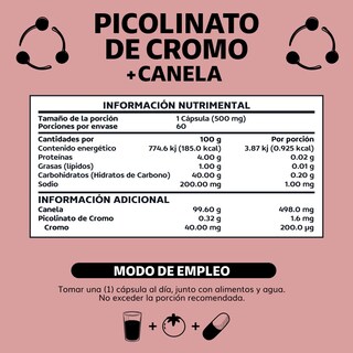 Foto 6 | Suplemento Alimenticio Beyond Vitamins Picolinato De Cromo Con Canela 60 Cápsulas