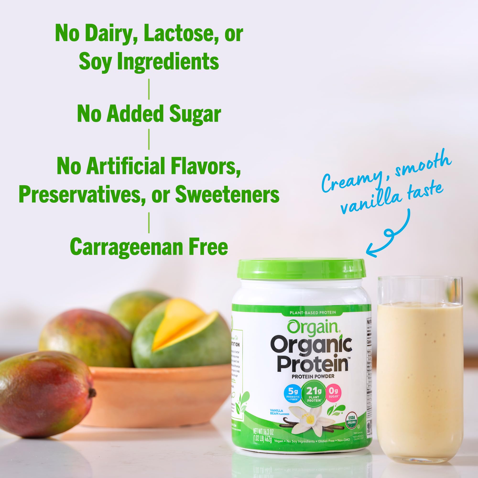 Foto 5 | Proteína En Polvo De Origen Vegetal Orgain Sweet Vanilla 462 G - Venta Internacional.