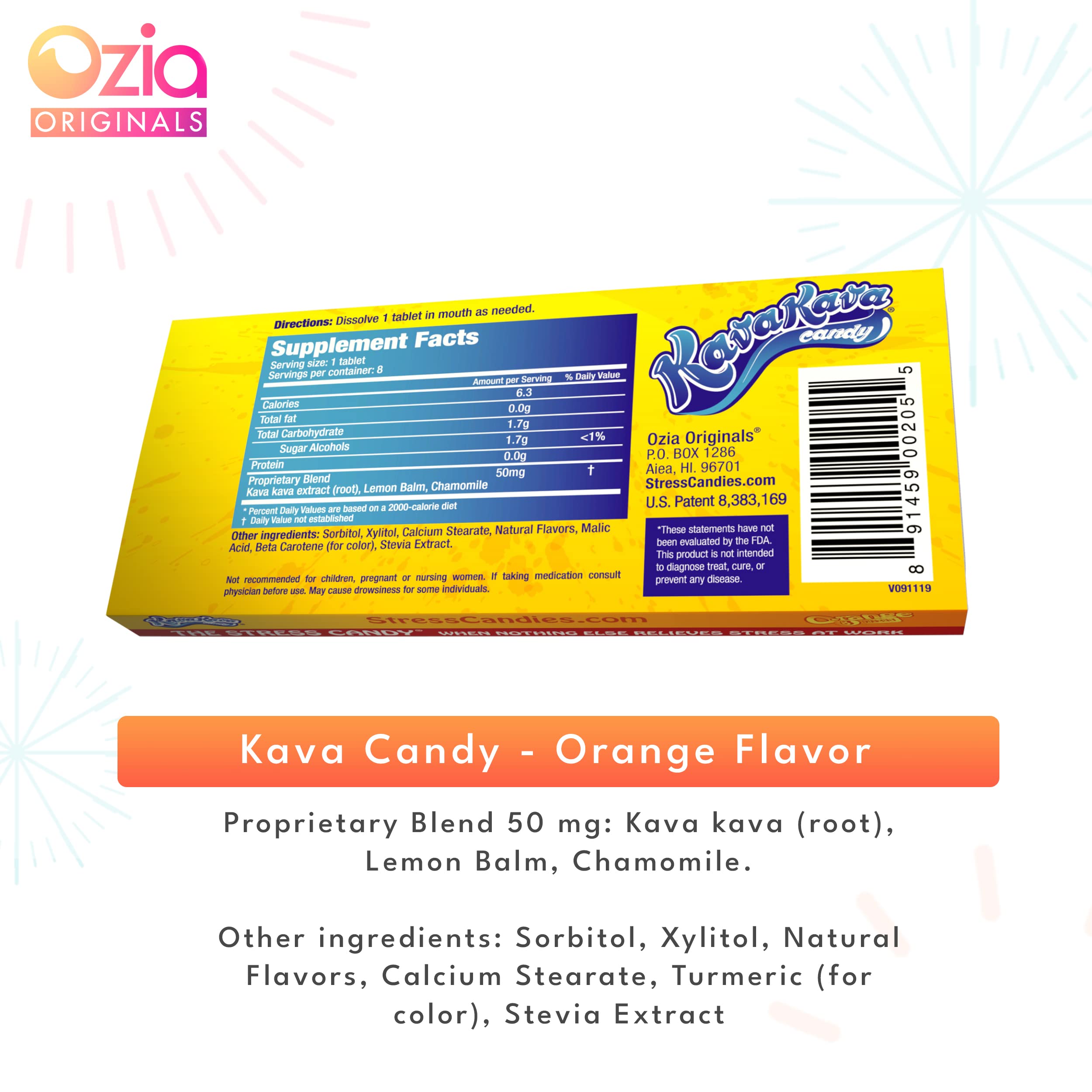 Foto 5 pulgar | Kava Kava Candy Ozia Originals, 4 Paquetes, 32 Caramelos De Color Naranja - Venta Internacional.
