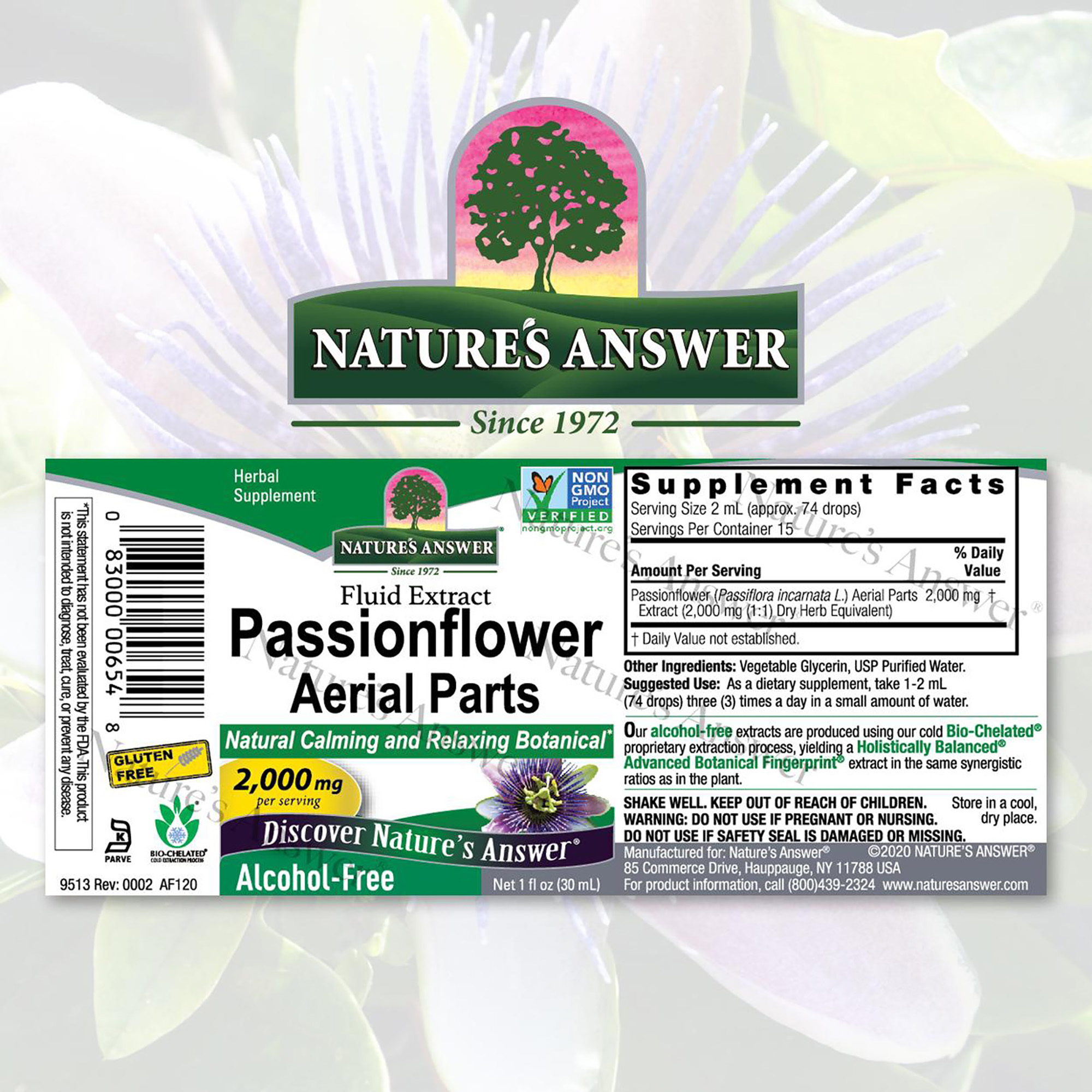 Foto 3 pulgar | Supplement Nature's Answer Passionflower Aerial Parts Af 2000 - Venta Internacional.