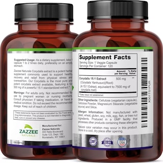 Foto 3 | Suplemento Zazzee Corydalis 7500 Mg Alivia El Dolor, Antiinflamatorio Y Promueve La Relajación 120 Cápsulas