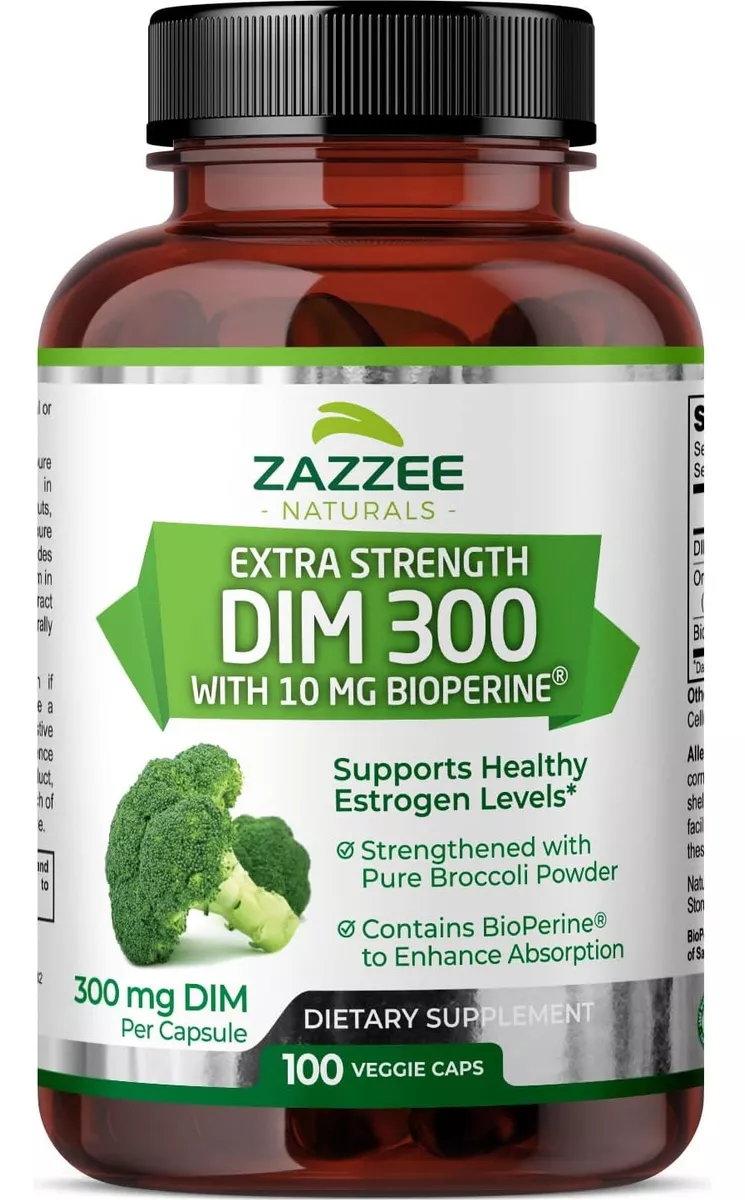 Foto 2 pulgar | Suplemento Zazzee Dim Bioperine 300 Mg Brócoli Orgánico, Ayuda A La Piel, Hormonas Y Antioxidante  100 Cápsulas