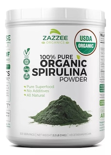 Foto 1 | Suplemento Zazzee Organic Spirulina Polvo Para Apoyo Digestivo, Y Energía 1kg
