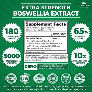 Foto 2 | Suplemento Zazzee Naturals Boswellia 5000 Mg Antiinflamatorio Para Artritis Y Asma 180 Cápsulas